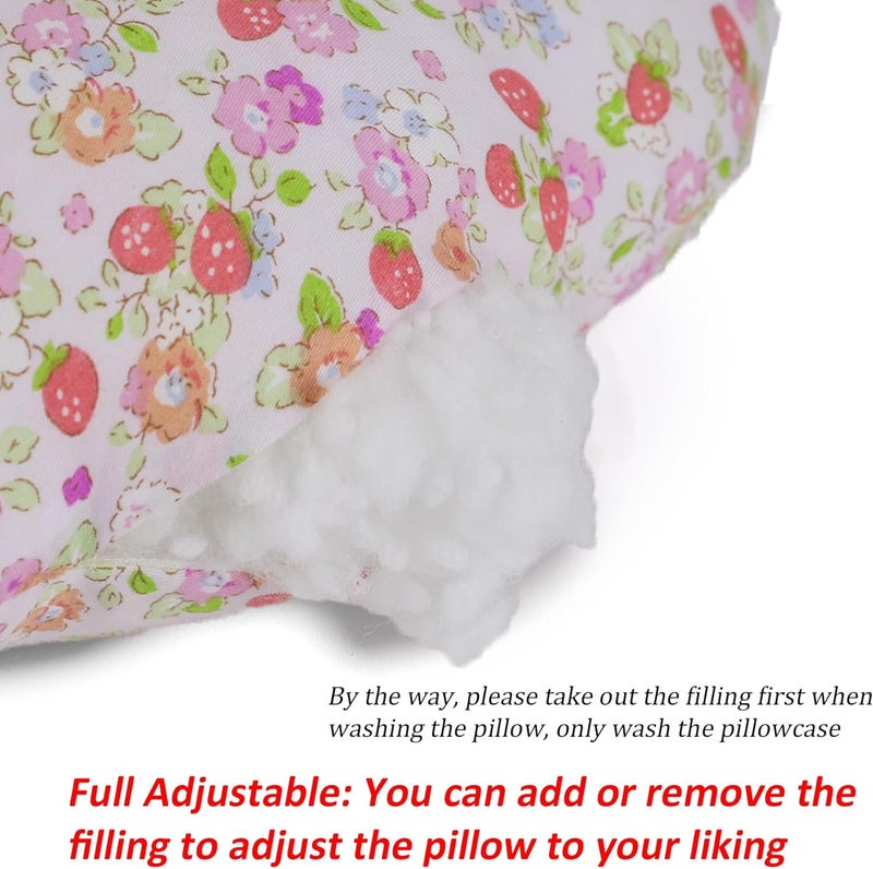 Wuronsa Ear Piercing Pillow for Side Sleepers – O-Shaped Ear Relief Pillow with Ear Hole for CNH, Ear Pain & Pressure Relief (Pink Strawberry) - Image 5